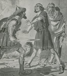 Croesus, kung av Lydia, räddas från döden genom sin dövstumme sons röst